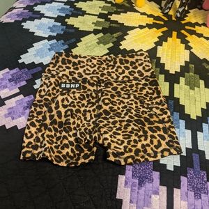 Barbells and pizza workout shorts